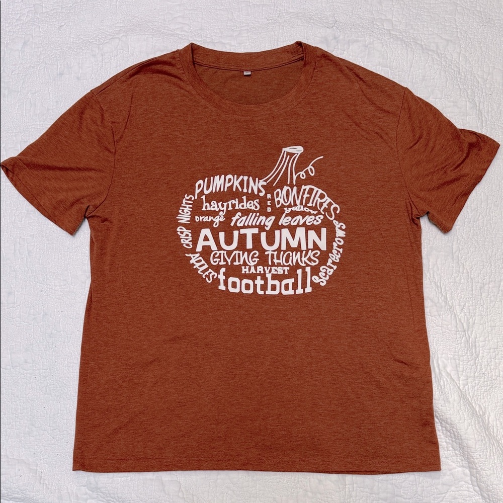 Adult XL Autumn Graphic T-Shirt in Rust